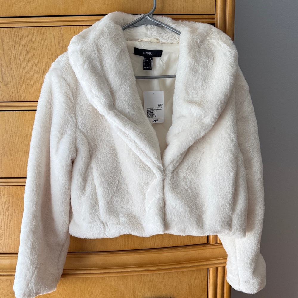 Forever 21 Cream Teddy Jacket
